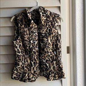Leopard puffer vest